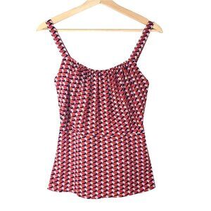 Cabi Orange & Black Peplum Cami   Size 4